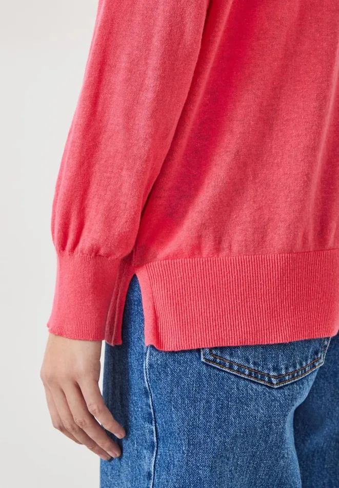 Hush Jumpers and Cardigans Women Cara Relaxed Fit Linen Lightweight Jumper Pink Rouge