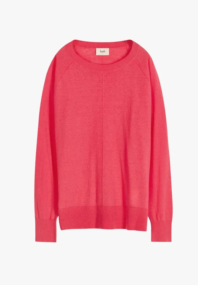 Hush Jumpers and Cardigans Women Cara Relaxed Fit Linen Lightweight Jumper Pink Rouge