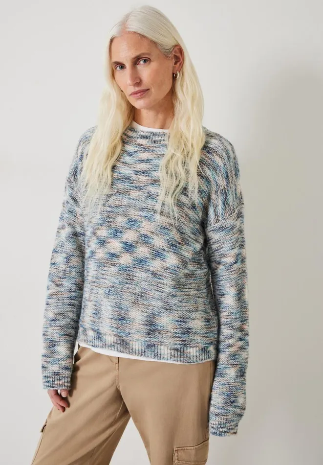 Hush Jumpers and Cardigans Women Cece Relaxed Drop Shoulder Jumper Ecru Multi