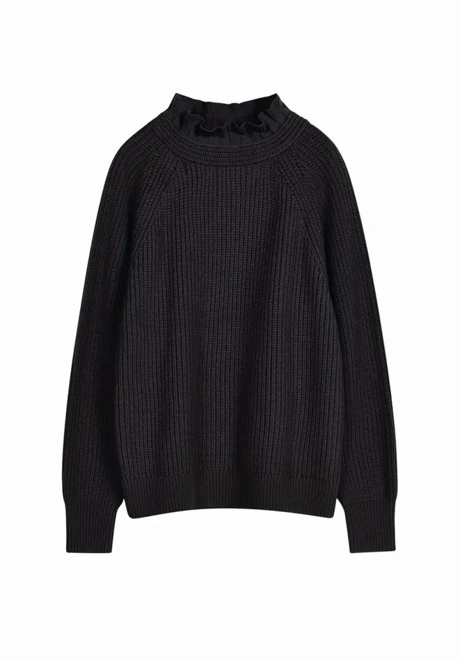Hush Jumpers and Cardigans Women Dylan Frill Neck Jumper Black