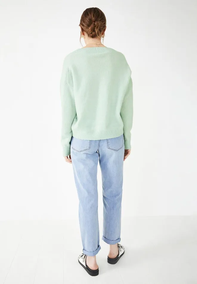 Hush Jumpers and Cardigans Women Fleur Cropped Jumper Duck Egg Grey Hush Jumpers and Cardigans Women Fleur Cropped Jumper Duck Egg Grey