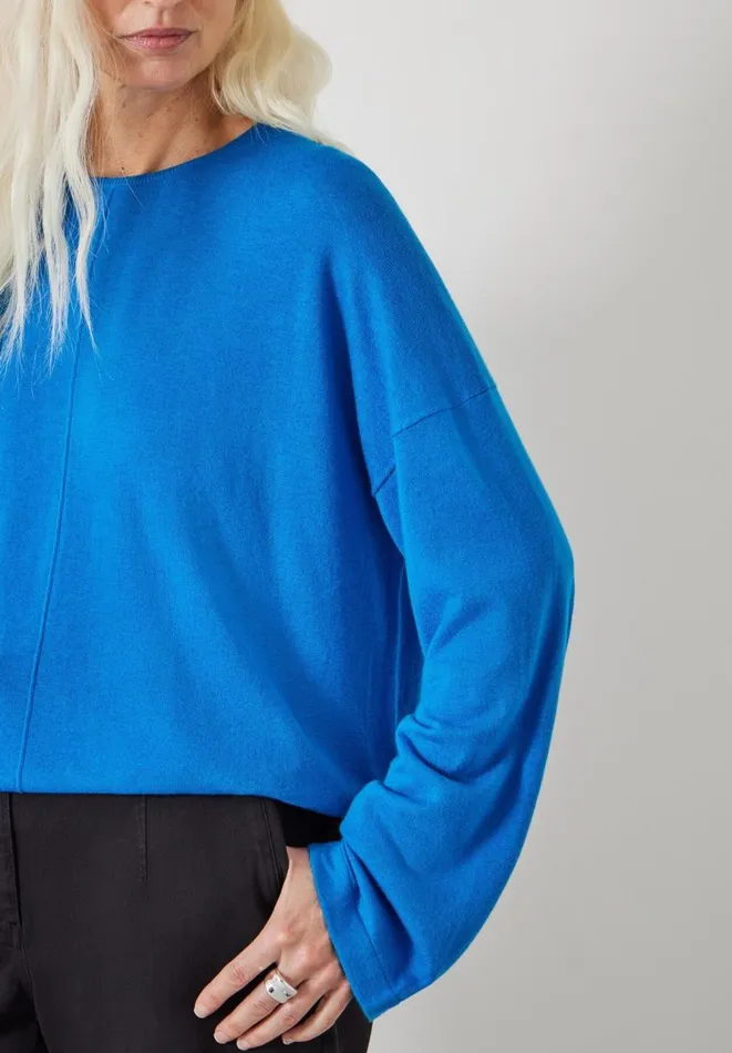 Hush Jumpers and Cardigans Women Fleur Wide Sleeve Wool Jumper Bright Blue