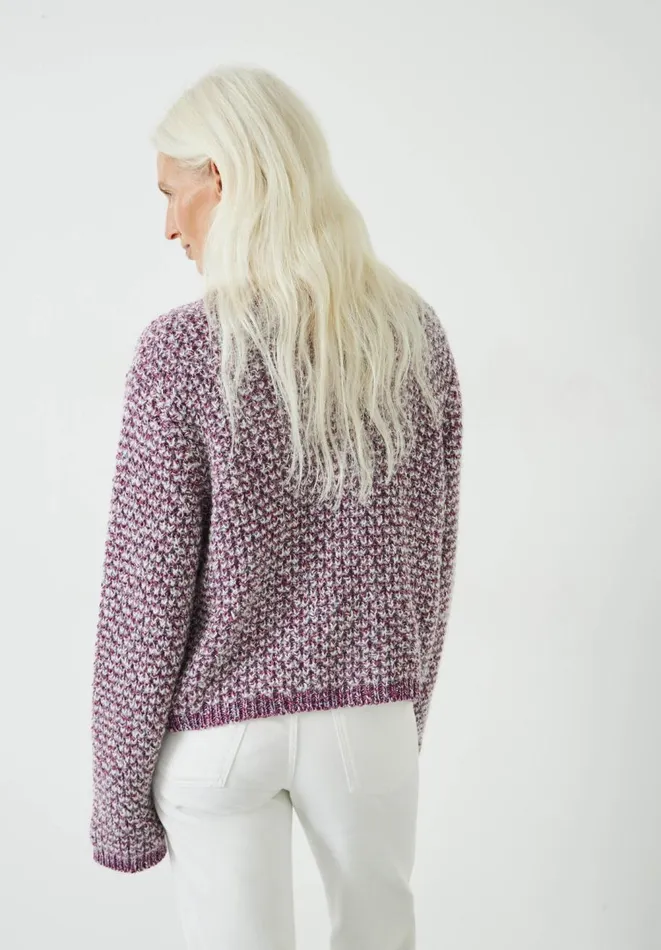 Hush Jumpers and Cardigans Women Girija Textured Stitch Knitted Cardigan Berry Multi