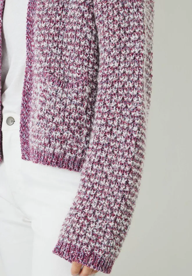 Hush Jumpers and Cardigans Women Girija Textured Stitch Knitted Cardigan Berry Multi