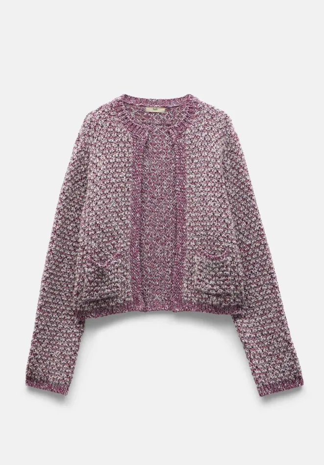 Hush Jumpers and Cardigans Women Girija Textured Stitch Knitted Cardigan Berry Multi