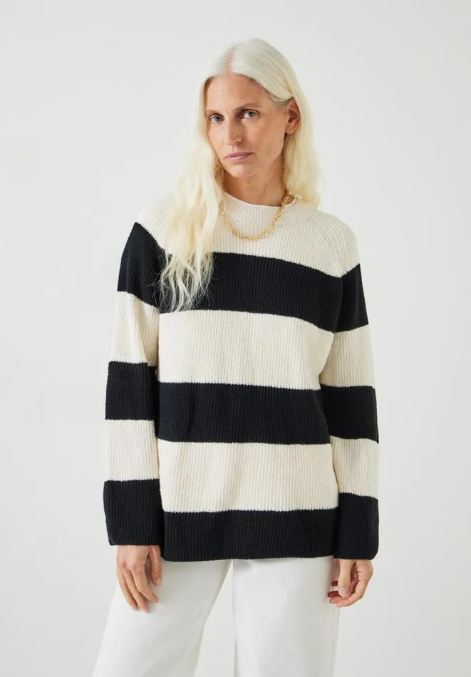 Hush Jumpers and Cardigans Women Konnie Striped Knitted Jumper Ecru Black Stripe