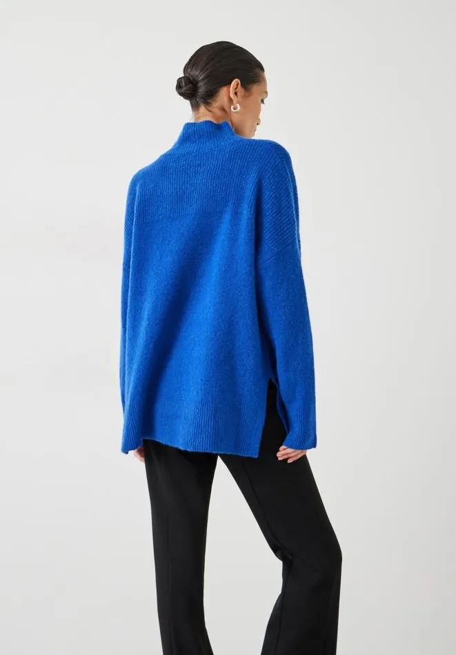 Hush Jumpers and Cardigans Women Meredith High Neck Jumper Bright Blue Hush Jumpers and Cardigans Women Meredith High Neck Jumper Bright Blue