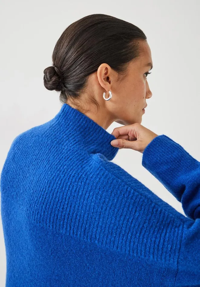 Hush Jumpers and Cardigans Women Meredith High Neck Jumper Bright Blue Hush Jumpers and Cardigans Women Meredith High Neck Jumper Bright Blue