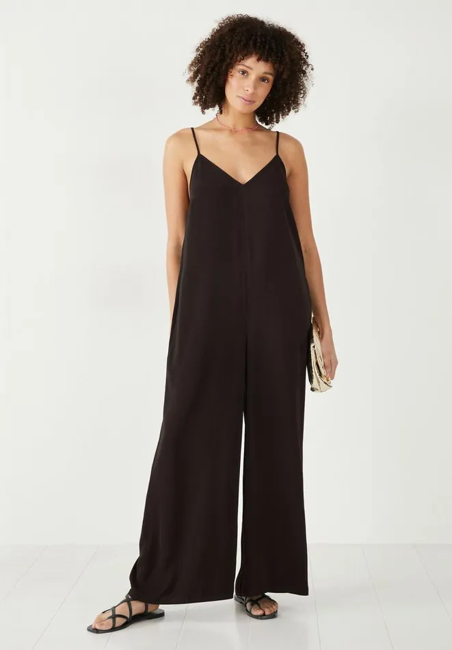Hush Jumpsuits Women Liana Tie Back Wide Leg Jumpsuit Black