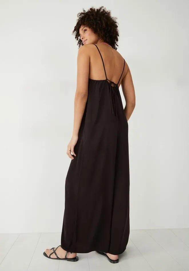 Hush Jumpsuits Women Liana Tie Back Wide Leg Jumpsuit Black