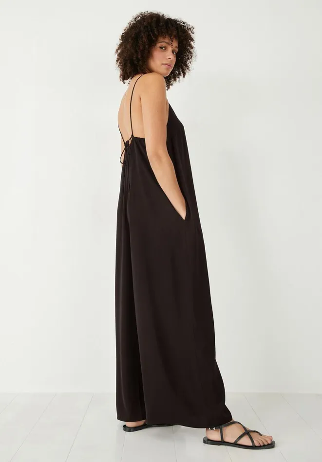 Hush Jumpsuits Women Liana Tie Back Wide Leg Jumpsuit Black