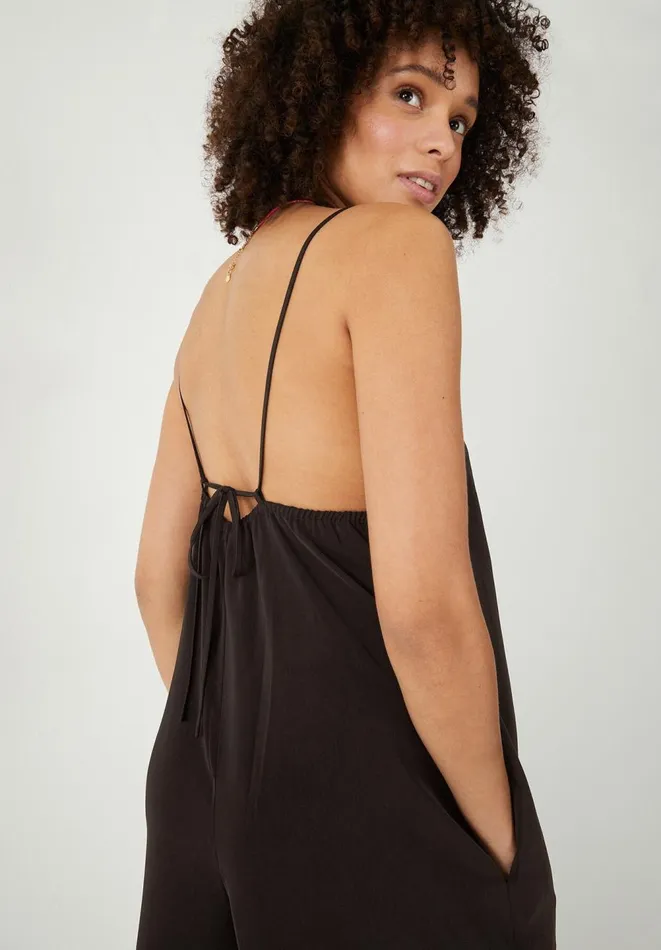 Hush Jumpsuits Women Liana Tie Back Wide Leg Jumpsuit Black