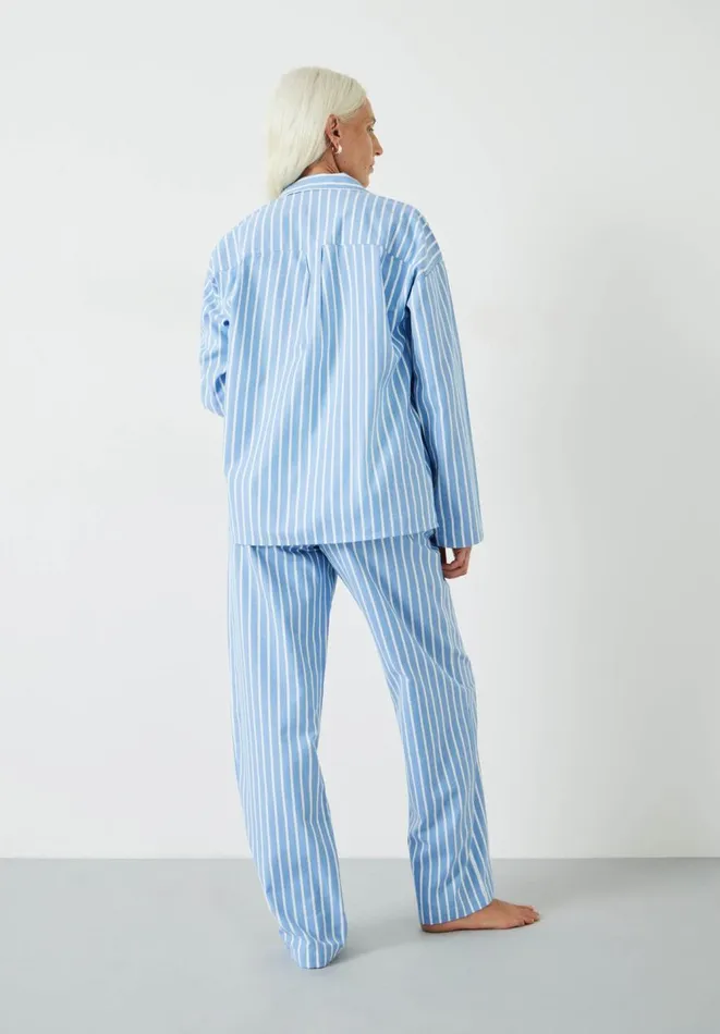 Hush Pyjamas and Nightwear Women Amita Brushed Cotton Blend Pyjamas Blueecru Stripe Hush Pyjamas and Nightwear Women Amita Brushed Cotton Blend Pyjamas Blueecru Stripe