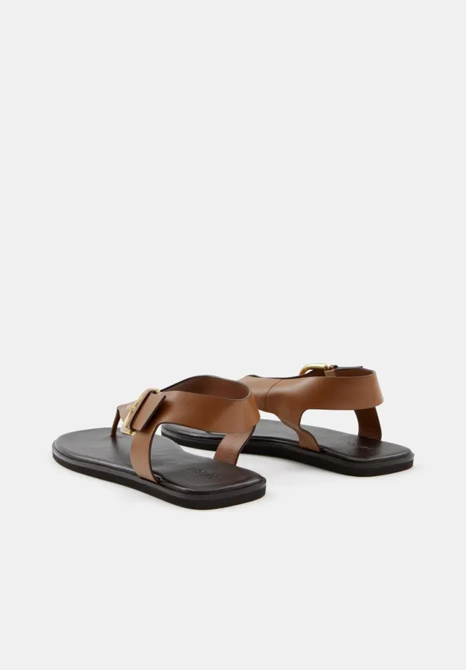 Hush Sandals Women Brinley Buckle Toe Post Sandal Tan