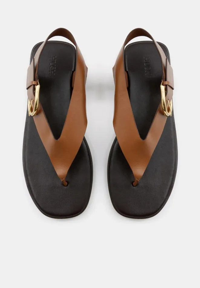 Hush Sandals Women Brinley Buckle Toe Post Sandal Tan