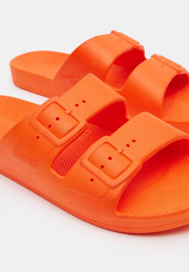 Hush Sandals Women Freedom Moses Slides Neon Orange