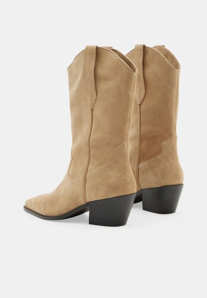 Hush Sandals Women Winona Suede Western Boots Taupe Hush Sandals Women Winona Suede Western Boots Taupe