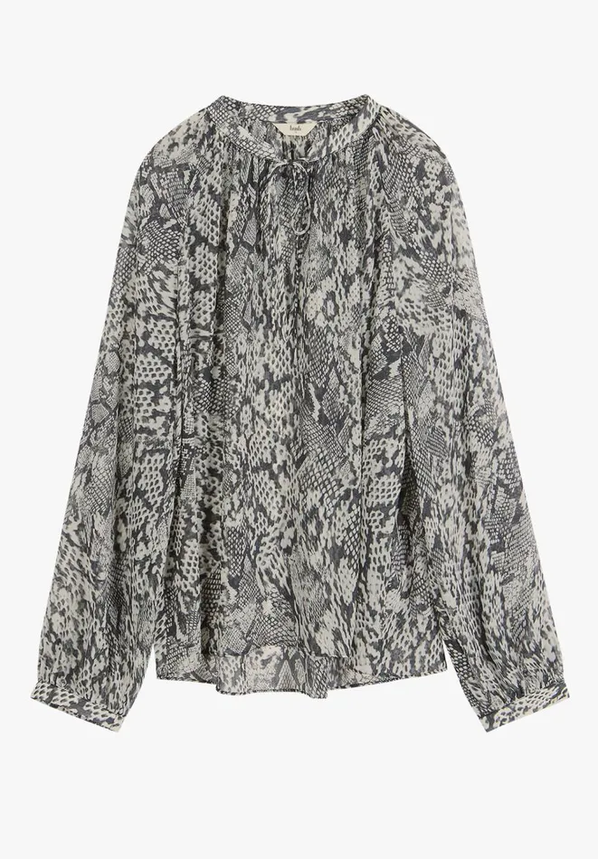 Hush Shirts and Blouses Women Alicia Gathered Blouse Snakeskin Neutral Hush Shirts and Blouses Women Alicia Gathered Blouse Snakeskin Neutral