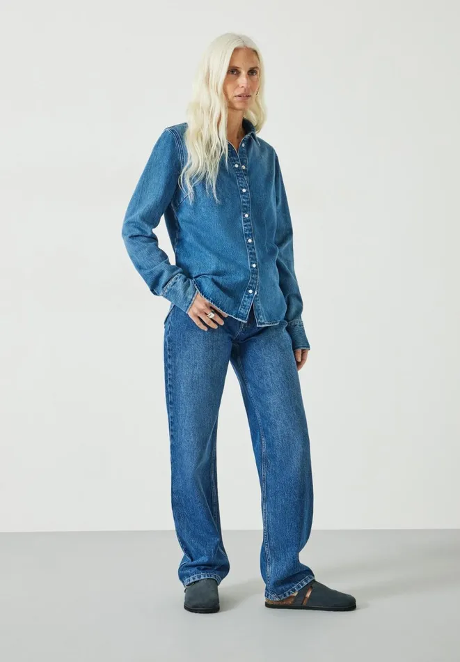 Hush Shirts and Blouses Women Danica Fitted Denim Shirt Blue Denim