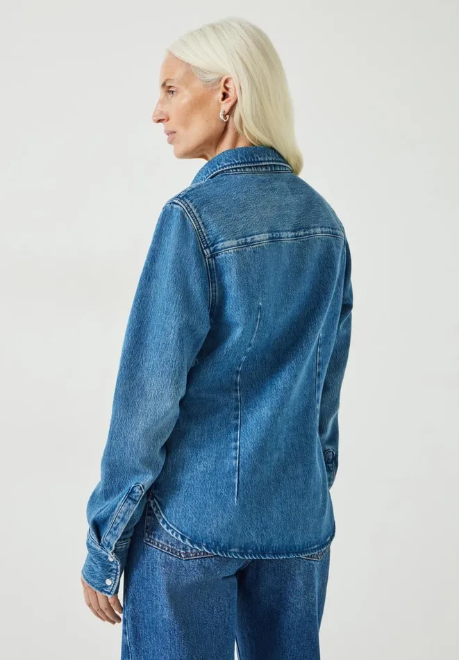 Hush Shirts and Blouses Women Danica Fitted Denim Shirt Blue Denim