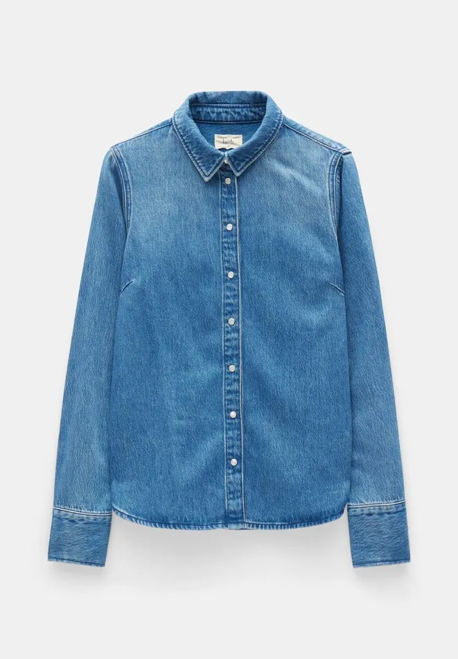 Hush Shirts and Blouses Women Danica Fitted Denim Shirt Blue Denim