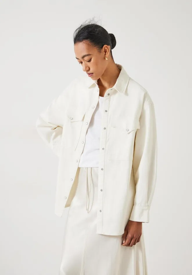 Hush Shirts and Blouses Women Davina Oversized Denim Shirt Ecru