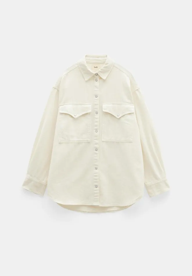 Hush Shirts and Blouses Women Davina Oversized Denim Shirt Ecru
