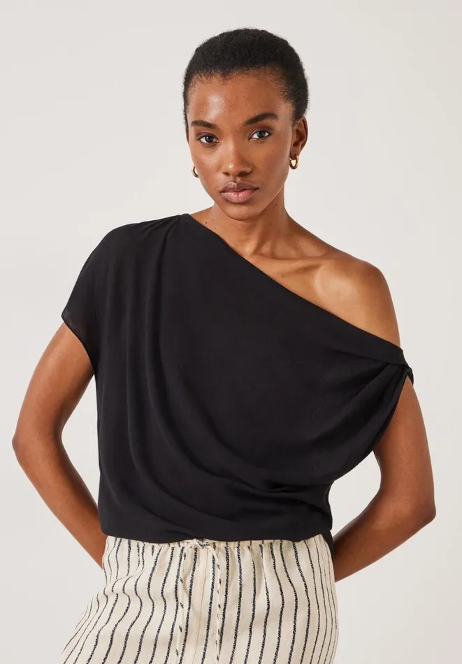 Hush Shirts and Blouses Women Grace Asymmetric Top Black
