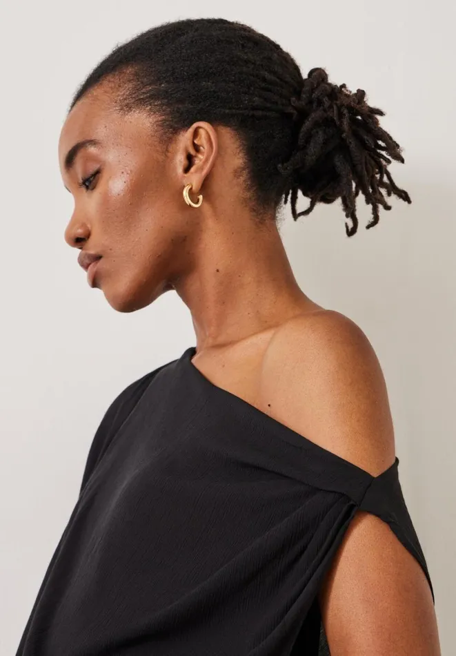 Hush Shirts and Blouses Women Grace Asymmetric Top Black