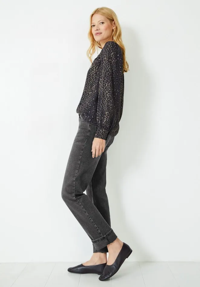 Hush Shirts and Blouses Women Lara Tie Top Ombre Leopard Khaki