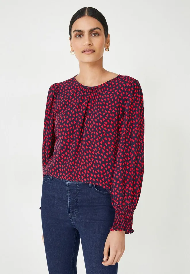 Hush Shirts and Blouses Women Raya Blouse Hearts Navyred