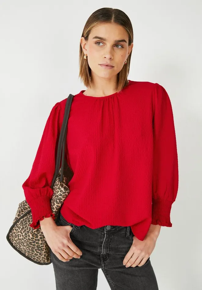 Hush Shirts and Blouses Women Rosan Shirred Top Vibrant Red
