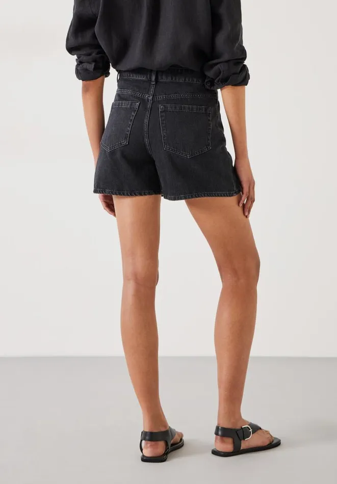 Hush Shorts Women Patch Pocket Denim Shorts Washed Black Hush Shorts Women Patch Pocket Denim Shorts Washed Black