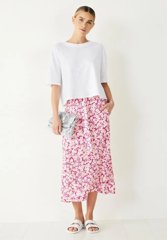 Hush Skirts Women Gigi Belted Midi Skirt Meadow Ditsy Purple