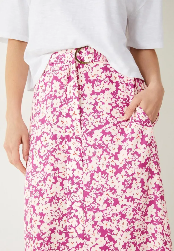 Hush Skirts Women Gigi Belted Midi Skirt Meadow Ditsy Purple
