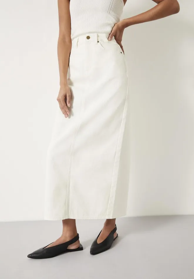Hush Skirts Women Jaz Denim Maxi Skirt Ecru