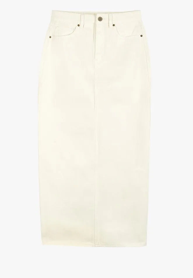 Hush Skirts Women Jaz Denim Maxi Skirt Ecru