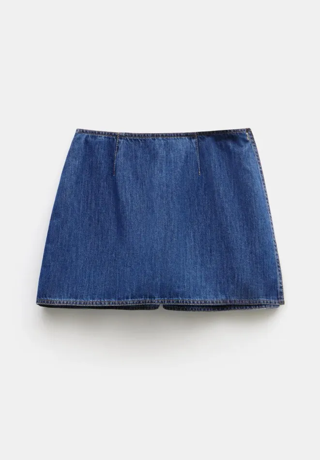 Hush Skirts Women Madeline Denim Mini Skort Mid Authentic Wash