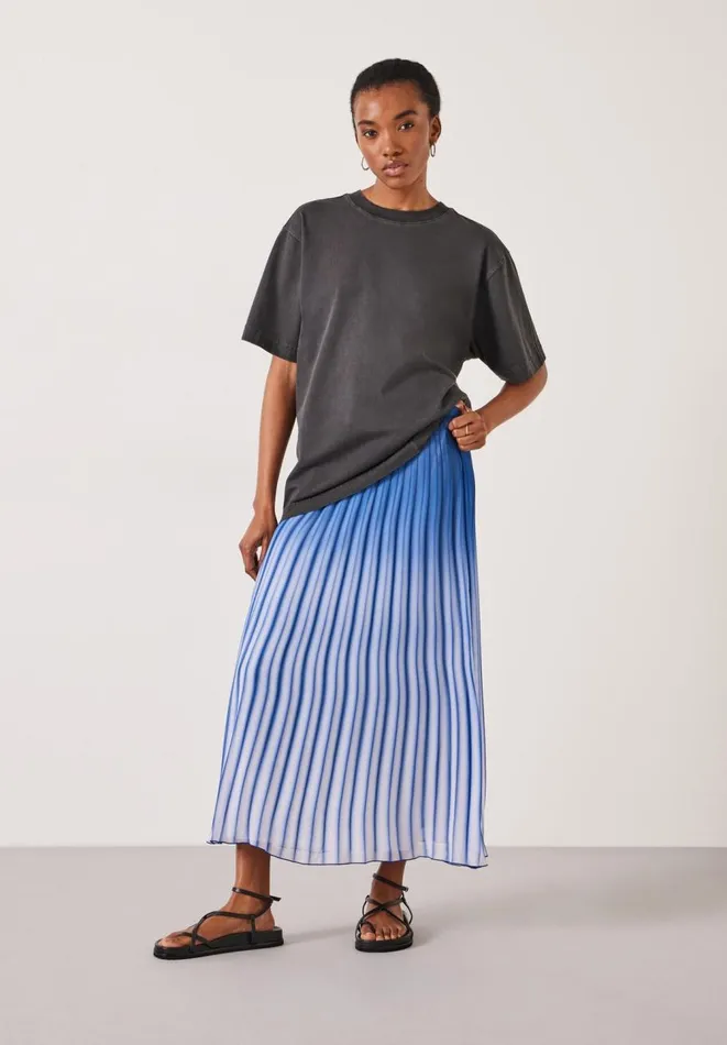 Hush Skirts Women Olivia Maxi Ombre Pleat Skirt Blue Ombre