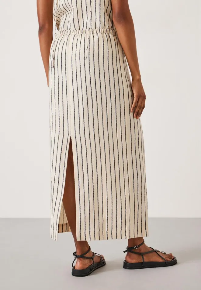 Hush Skirts Women Paula Stripe Linen Maxi Skirt Speckle Stripe Navy Hush Skirts Women Paula Stripe Linen Maxi Skirt Speckle Stripe Navy