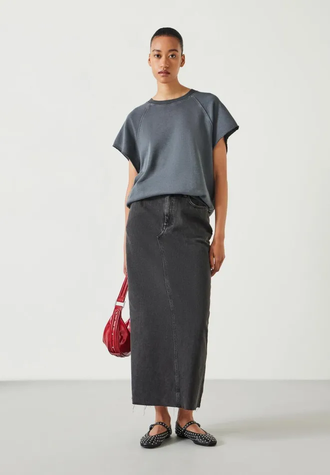 Hush Skirts Women Rylie Denim Maxi Skirt Washed Black