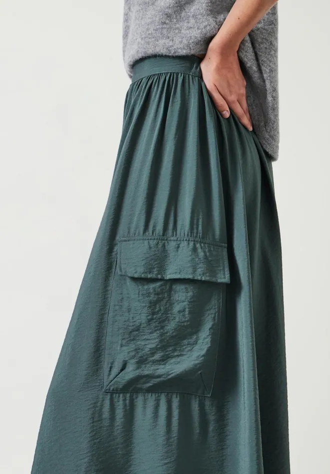 Hush Skirts Women Ula Maxi Cargo Skirt Smoked Green Hush Skirts Women Ula Maxi Cargo Skirt Smoked Green