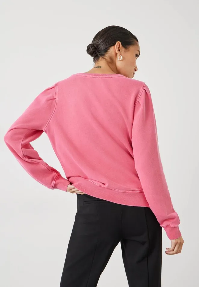 Hush Sweatshirts and Hoodies Women Anastasia Puff Sleeve Sweatshirt Deep Berry Pink