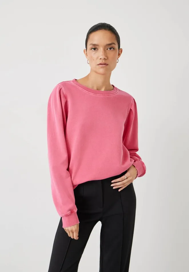 Hush Sweatshirts and Hoodies Women Anastasia Puff Sleeve Sweatshirt Deep Berry Pink