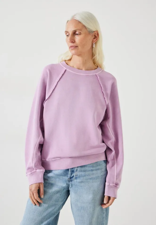 Hush Sweatshirts and Hoodies Women Nadine Relaxed Raglan Seam Sweatshirt Mid Lilac