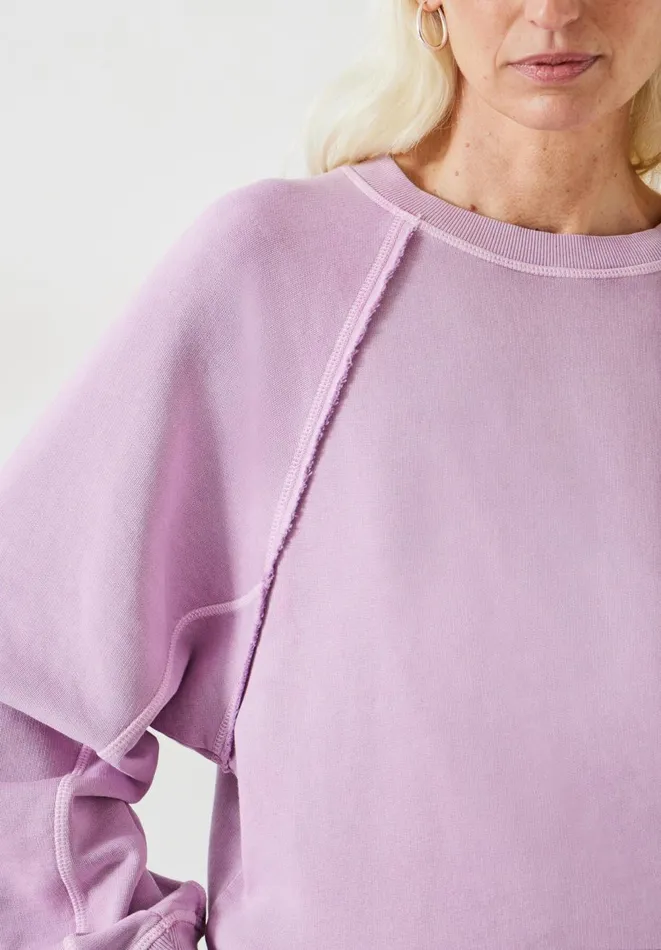 Hush Sweatshirts and Hoodies Women Nadine Relaxed Raglan Seam Sweatshirt Mid Lilac Hush Sweatshirts and Hoodies Women Nadine Relaxed Raglan Seam Sweatshirt Mid Lilac