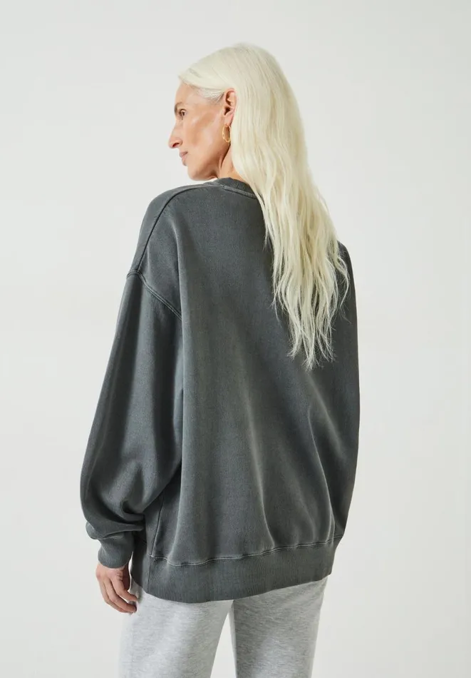 Hush Sweatshirts and Hoodies Women Quade Cotton Oversized Sweatshirt Dark Grey