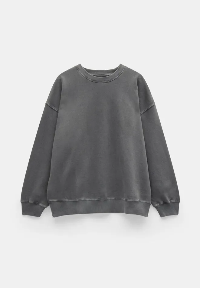 Hush Sweatshirts and Hoodies Women Quade Cotton Oversized Sweatshirt Dark Grey