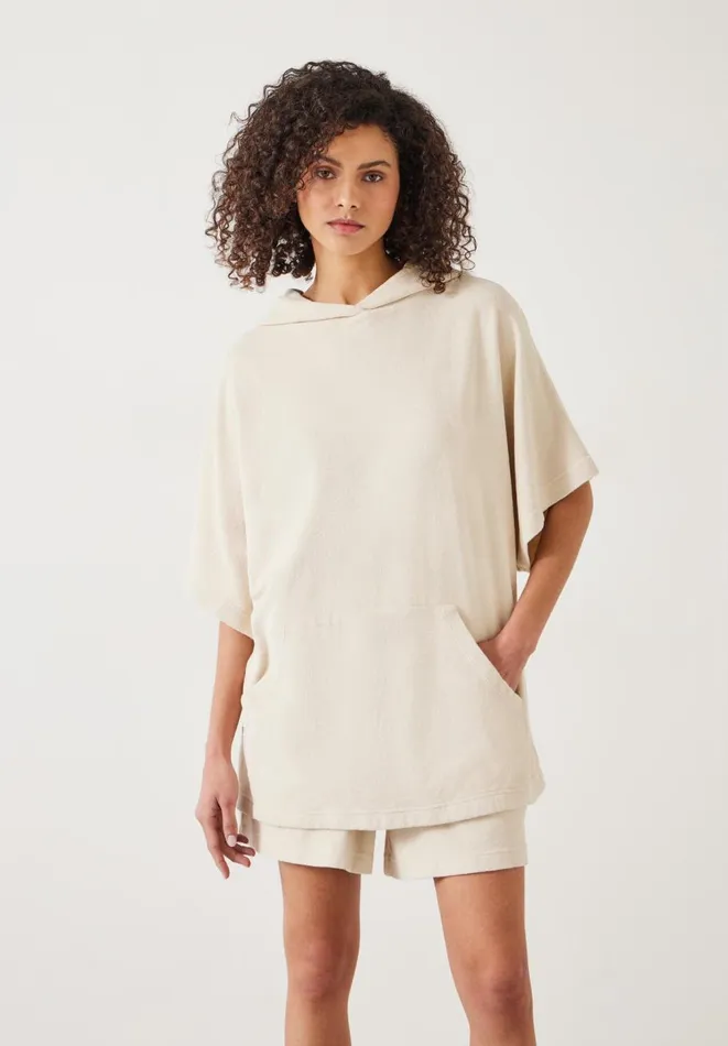 Hush Sweatshirts and Hoodies Women Taylah Relaxed Cotton Towelling Hoodie Off White