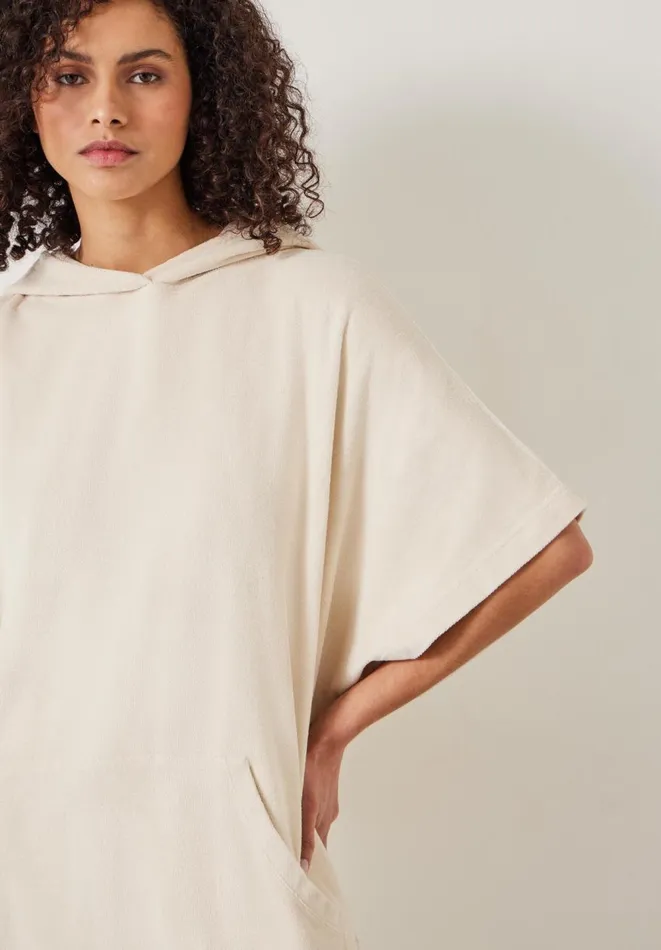Hush Sweatshirts and Hoodies Women Taylah Relaxed Cotton Towelling Hoodie Off White Hush Sweatshirts and Hoodies Women Taylah Relaxed Cotton Towelling Hoodie Off White